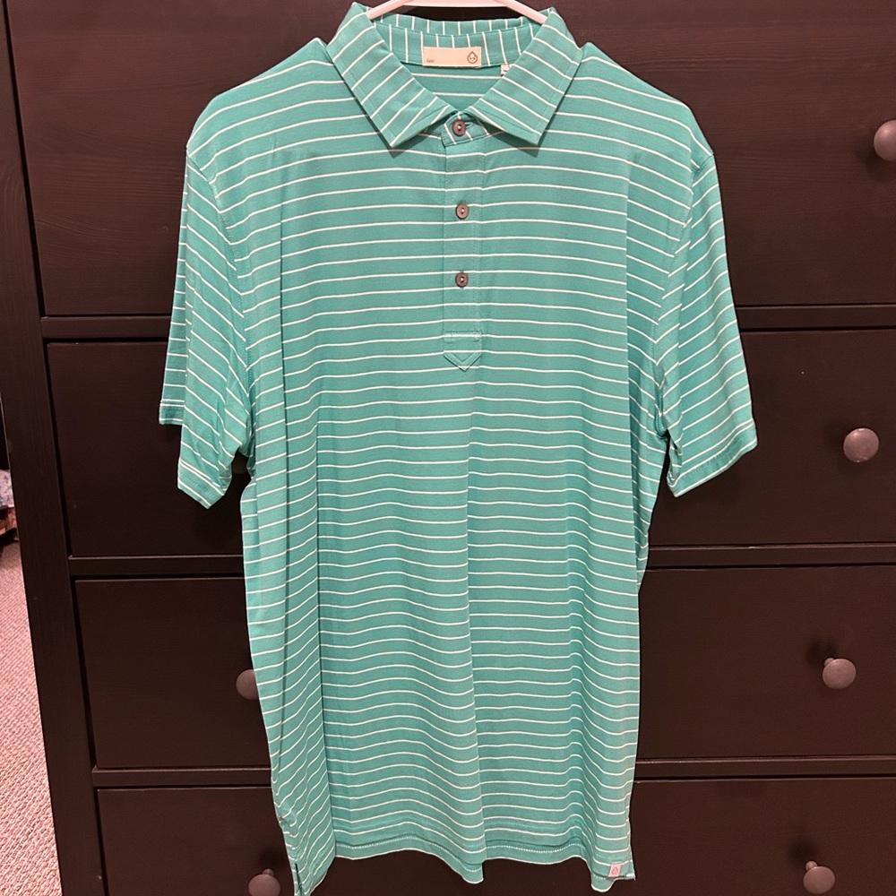Green Striped Polo Shirt